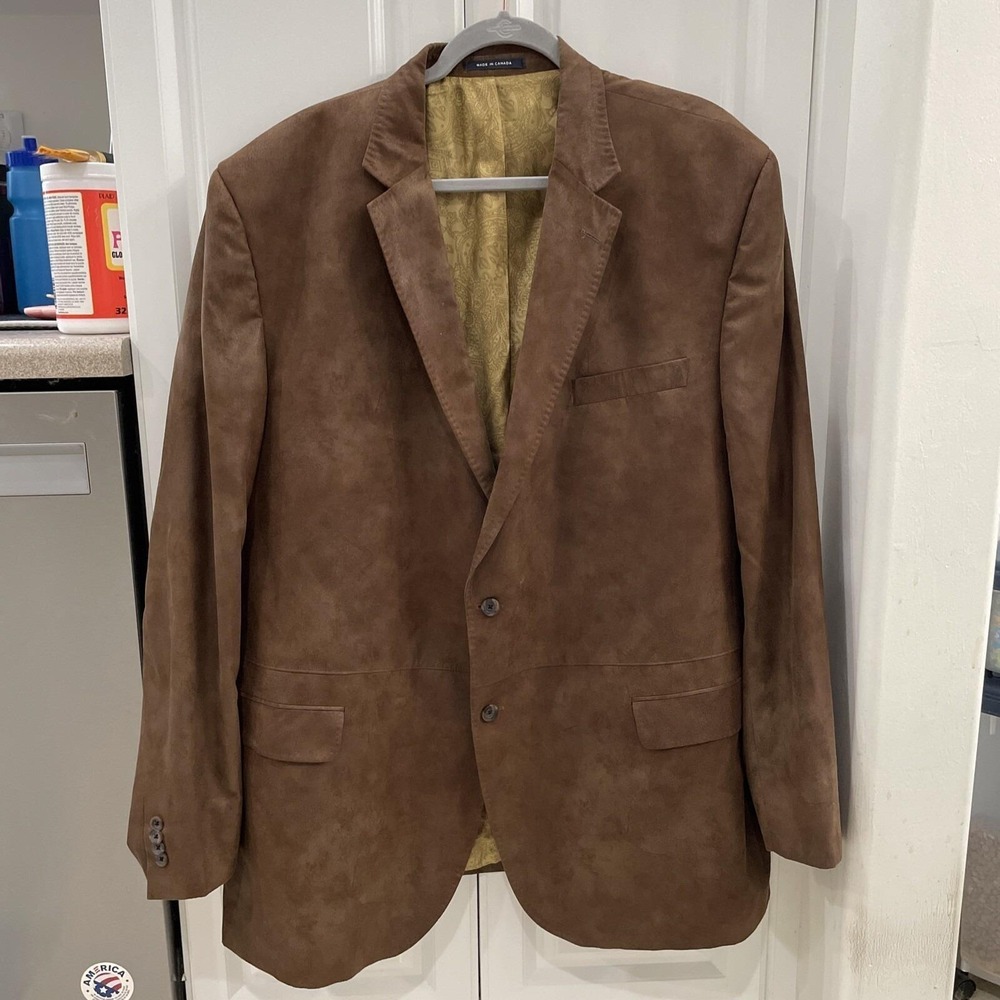 DANIEL CREMIEUX Faux Suede Brown Sport Jacket Coat 42L Vintage